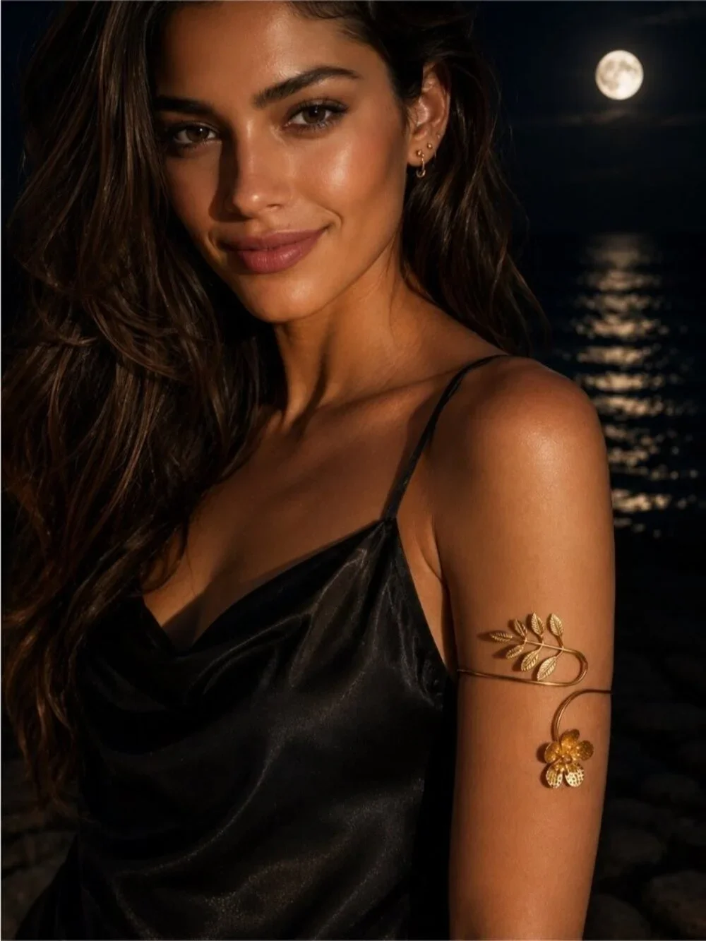 Gold plated Floral and Leaf Wrap Bracelet